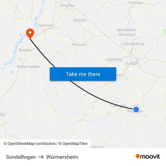 Sondelfingen to Würmersheim map