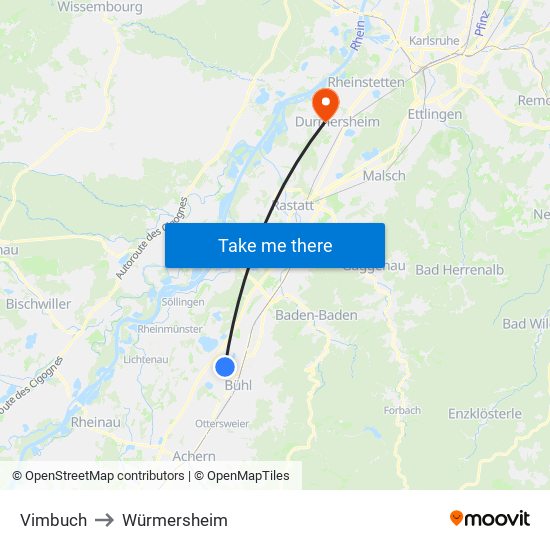 Vimbuch to Würmersheim map