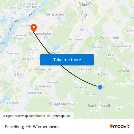 Schielberg to Würmersheim map