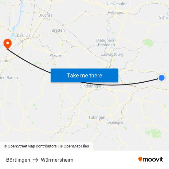Börtlingen to Würmersheim map
