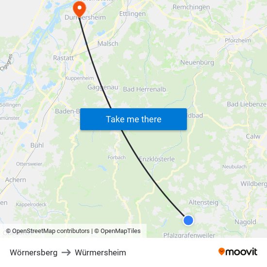 Wörnersberg to Würmersheim map