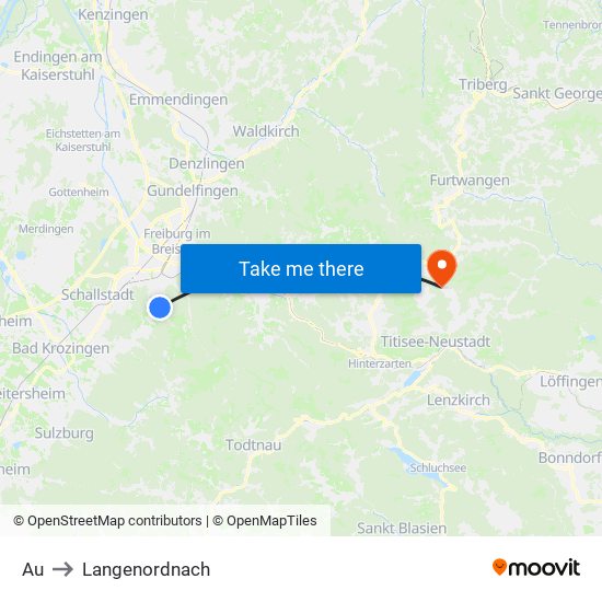 Au to Langenordnach map
