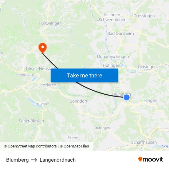 Blumberg to Langenordnach map