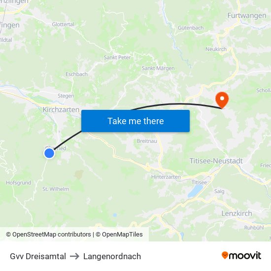 Gvv Dreisamtal to Langenordnach map