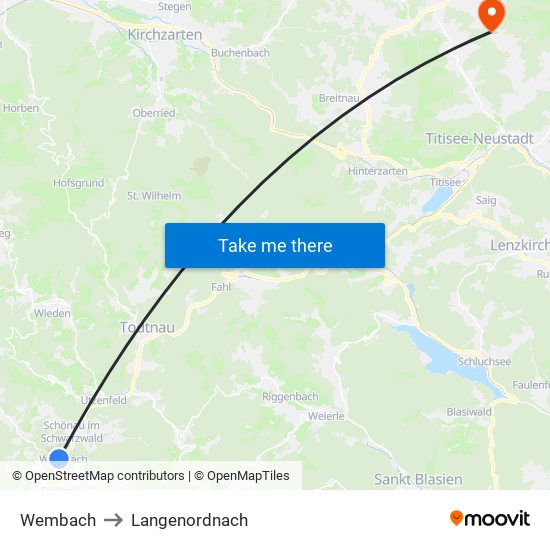 Wembach to Langenordnach map