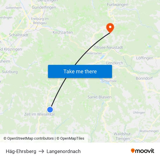 Häg-Ehrsberg to Langenordnach map