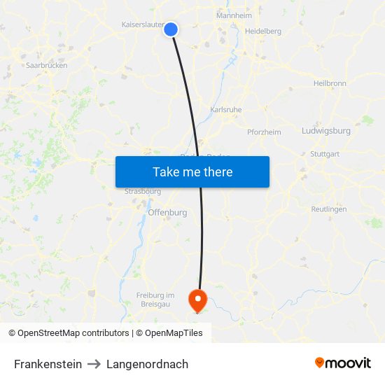 Frankenstein to Langenordnach map