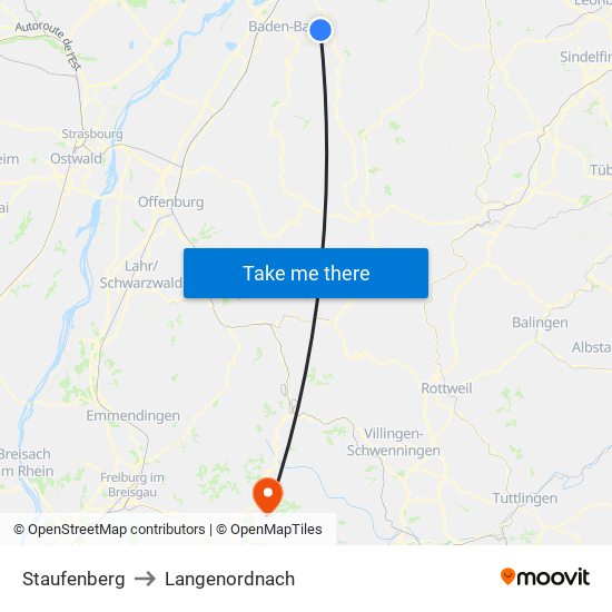 Staufenberg to Langenordnach map