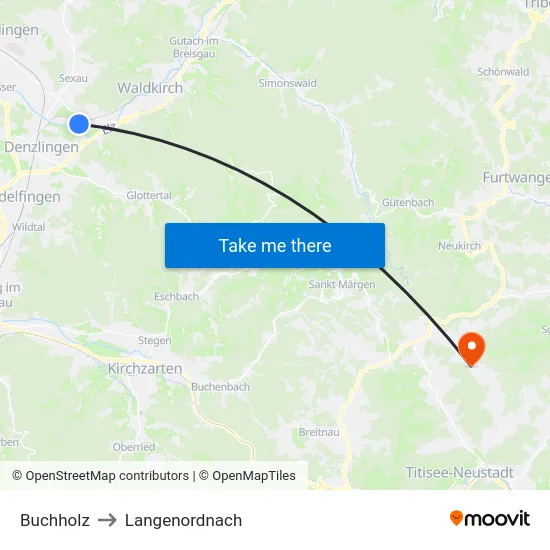 Buchholz to Langenordnach map