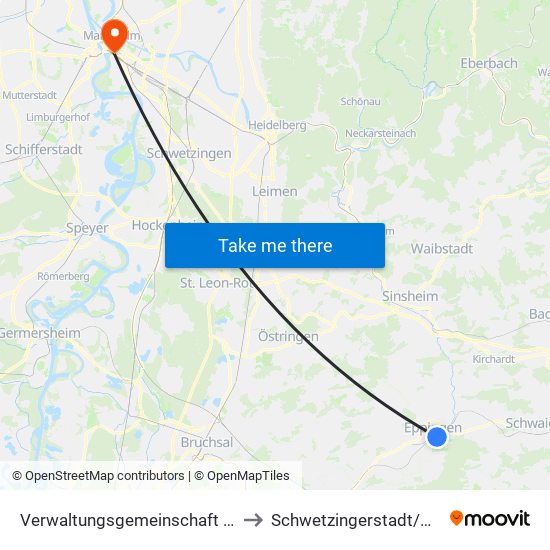 Verwaltungsgemeinschaft Eppingen to Schwetzingerstadt/Oststadt map