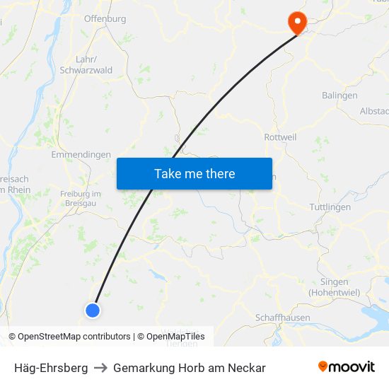 Häg-Ehrsberg to Gemarkung Horb am Neckar map