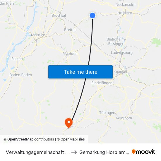 Verwaltungsgemeinschaft Eppingen to Gemarkung Horb am Neckar map