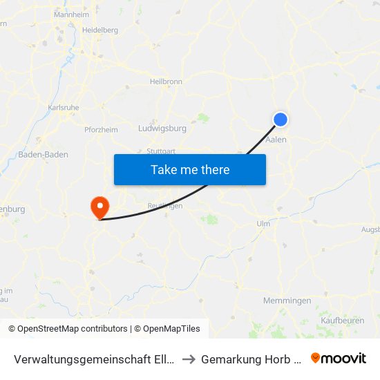 Verwaltungsgemeinschaft Ellwangen (Jagst) to Gemarkung Horb am Neckar map