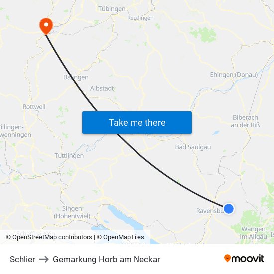 Schlier to Gemarkung Horb am Neckar map