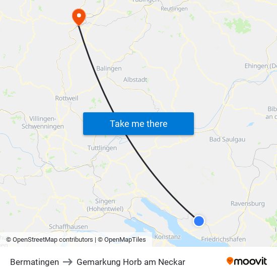 Bermatingen to Gemarkung Horb am Neckar map