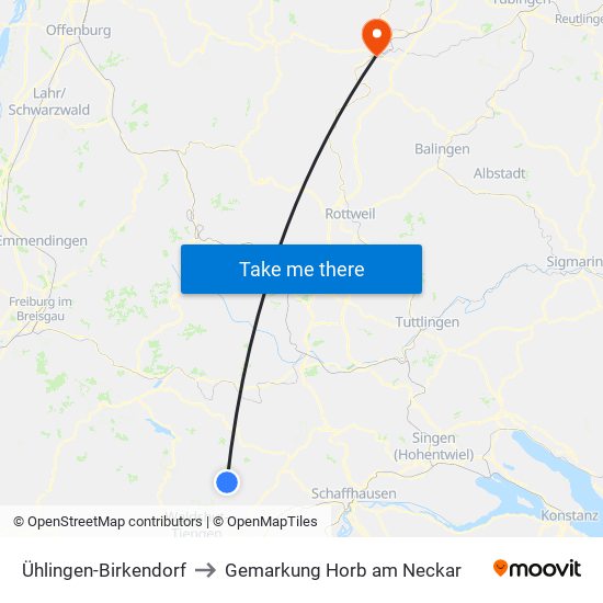 Ühlingen-Birkendorf to Gemarkung Horb am Neckar map
