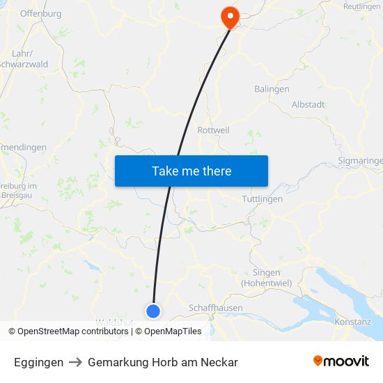 Eggingen to Gemarkung Horb am Neckar map