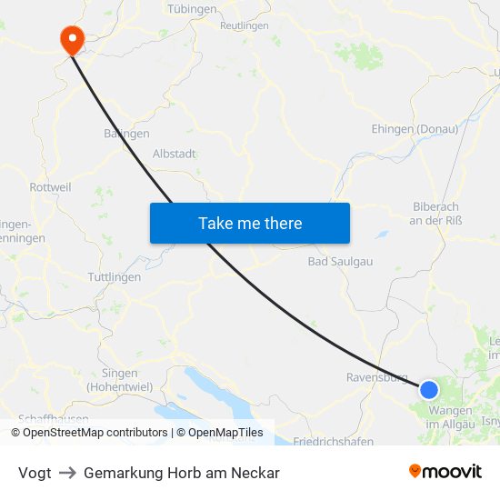 Vogt to Gemarkung Horb am Neckar map