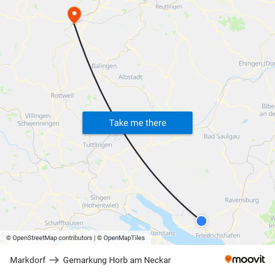 Markdorf to Gemarkung Horb am Neckar map