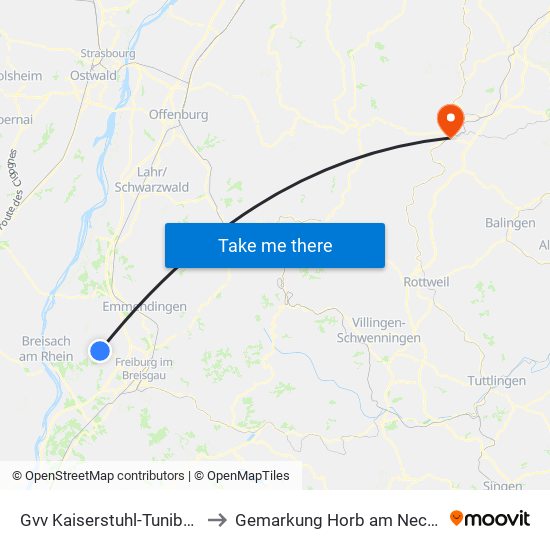 Gvv Kaiserstuhl-Tuniberg to Gemarkung Horb am Neckar map