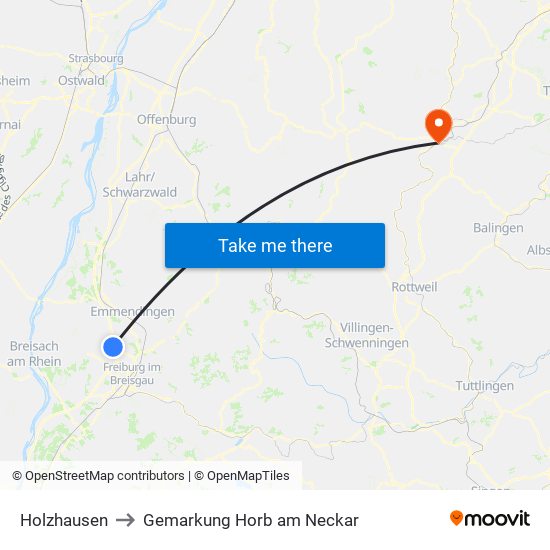 Holzhausen to Gemarkung Horb am Neckar map