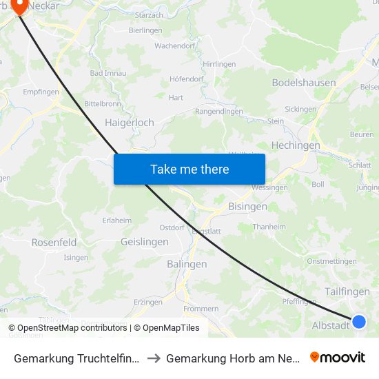 Gemarkung Truchtelfingen to Gemarkung Horb am Neckar map