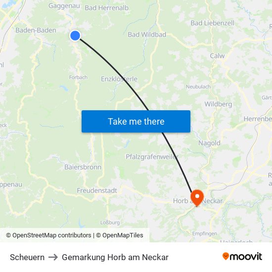 Scheuern to Gemarkung Horb am Neckar map