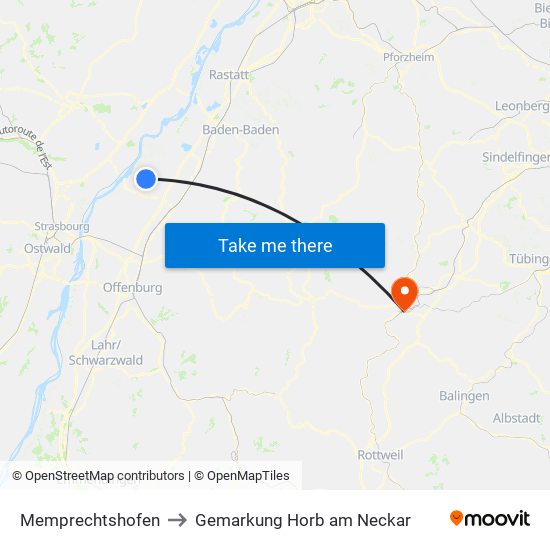 Memprechtshofen to Gemarkung Horb am Neckar map