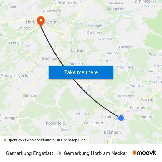 Gemarkung Engstlatt to Gemarkung Horb am Neckar map