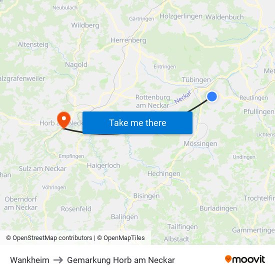 Wankheim to Gemarkung Horb am Neckar map