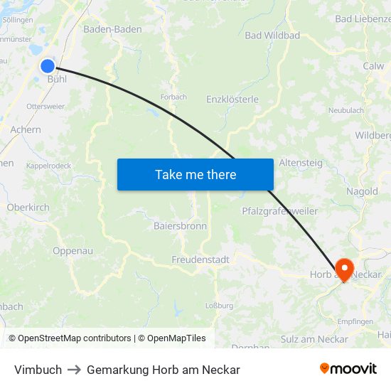 Vimbuch to Gemarkung Horb am Neckar map