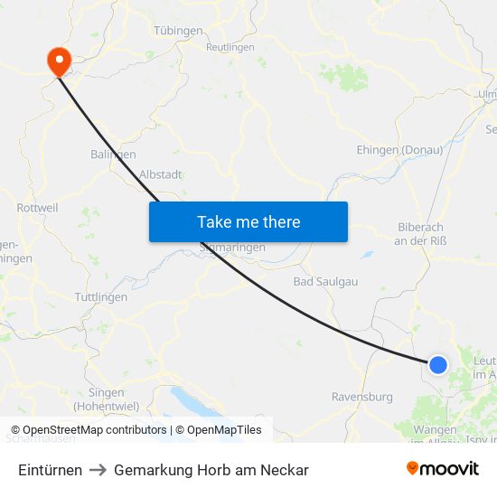 Eintürnen to Gemarkung Horb am Neckar map