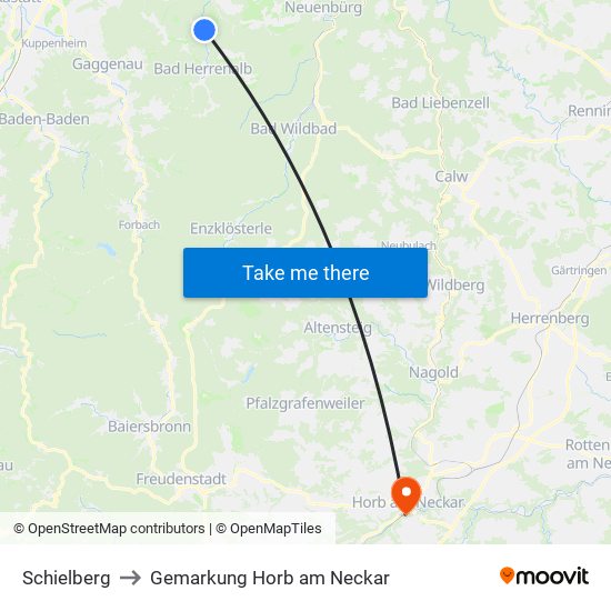 Schielberg to Gemarkung Horb am Neckar map