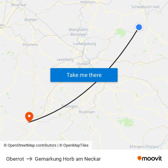 Oberrot to Gemarkung Horb am Neckar map