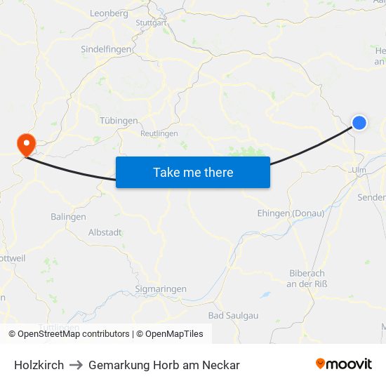 Holzkirch to Gemarkung Horb am Neckar map