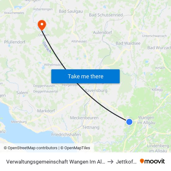 Verwaltungsgemeinschaft Wangen Im Allgäu to Jettkofen map