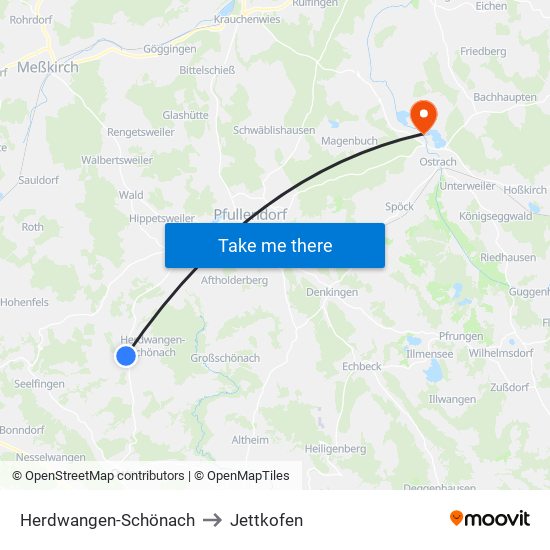 Herdwangen-Schönach to Jettkofen map