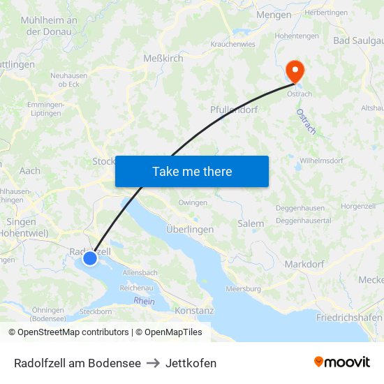 Radolfzell am Bodensee to Jettkofen map