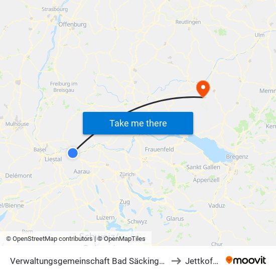 Verwaltungsgemeinschaft Bad Säckingen to Jettkofen map