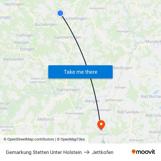 Gemarkung Stetten Unter Holstein to Jettkofen map
