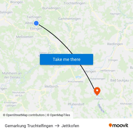 Gemarkung Truchtelfingen to Jettkofen map