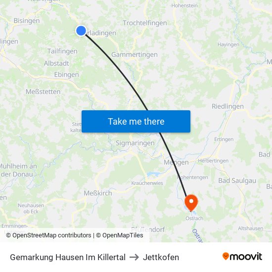 Gemarkung Hausen Im Killertal to Jettkofen map