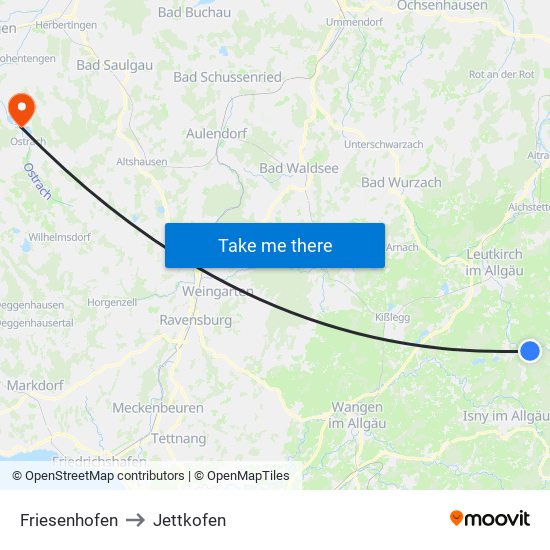 Friesenhofen to Jettkofen map