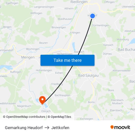 Gemarkung Heudorf to Jettkofen map