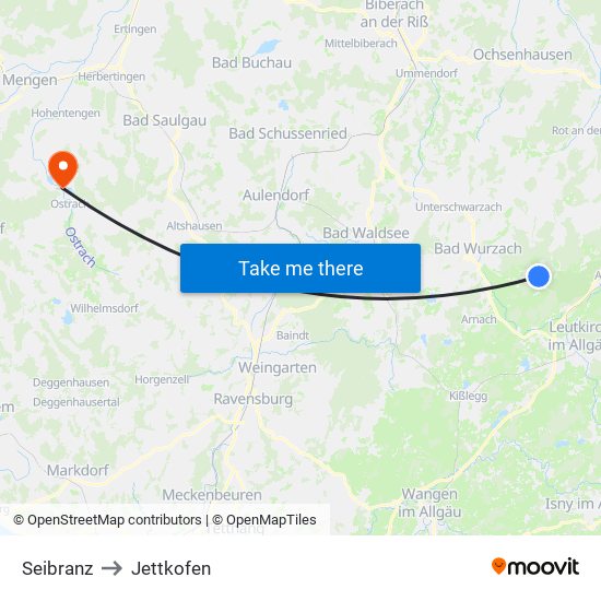 Seibranz to Jettkofen map