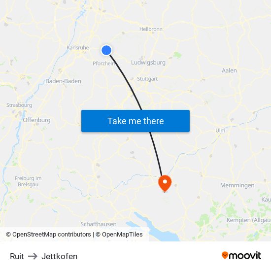 Ruit to Jettkofen map