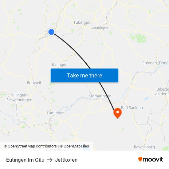 Eutingen Im Gäu to Jettkofen map