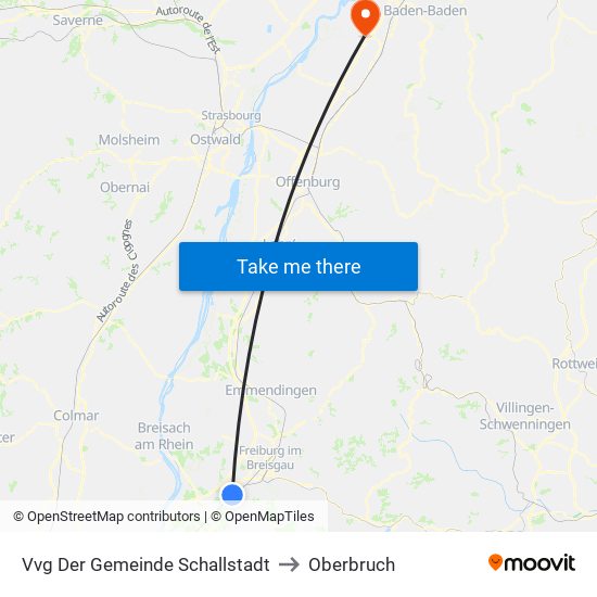 Vvg Der Gemeinde Schallstadt to Oberbruch map