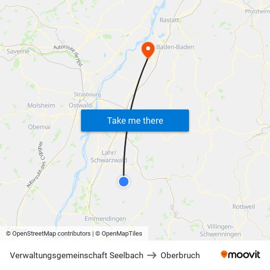 Verwaltungsgemeinschaft Seelbach to Oberbruch map
