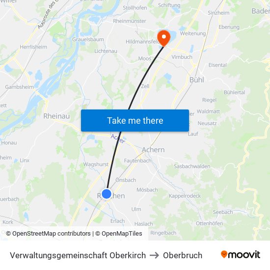 Verwaltungsgemeinschaft Oberkirch to Oberbruch map